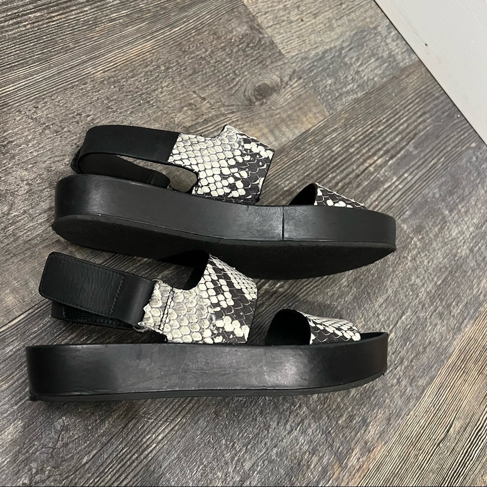 VINCE Marett Python Snake Print Flatform leather … - image 5